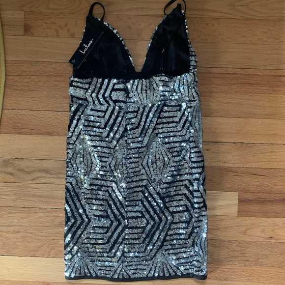Modern Beauty Black and Silver Sequin Bodycon Mini Dress - Picture 2 of 4